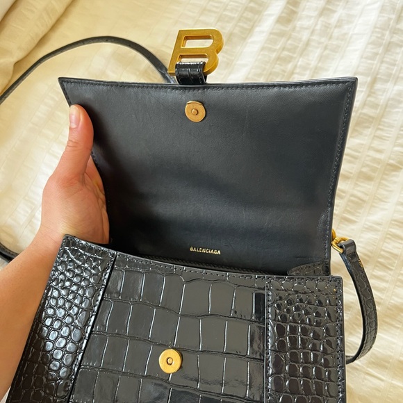 Balenciaga Hourglass Small Crocodile Embossed Leather Bag - Picture 8 of 16